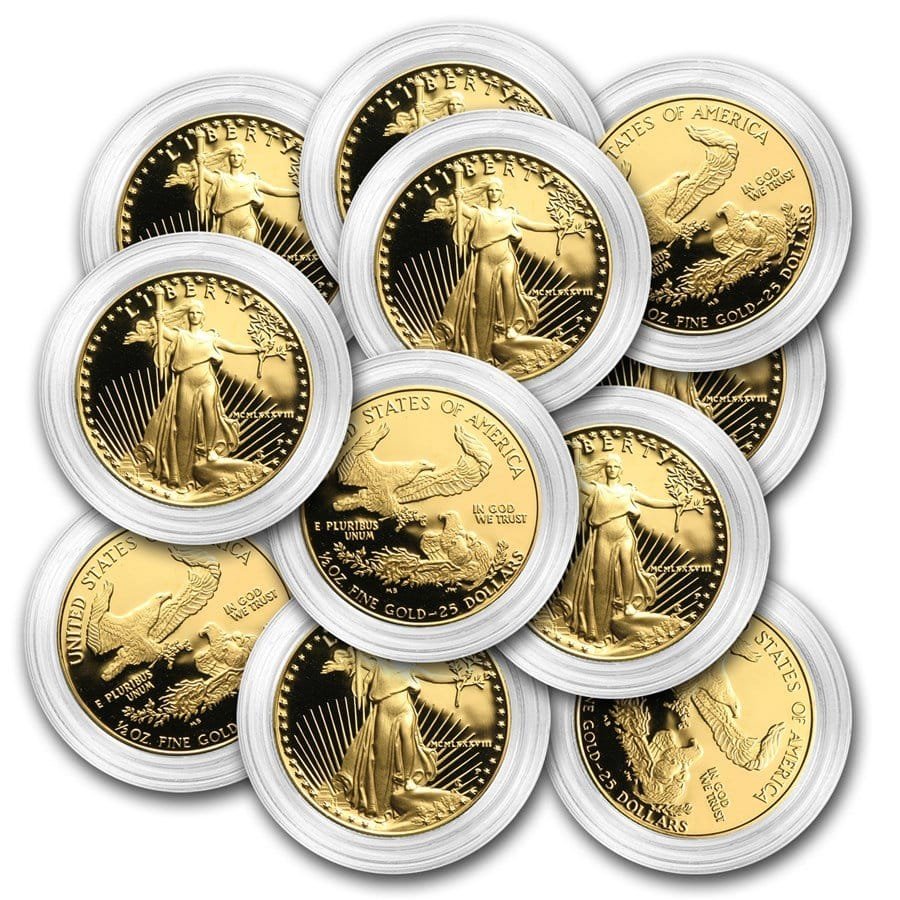 1 2 oz proof american gold eagle random capsule only 32755 Slab