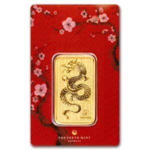 1 oz Gold Bar – Perth Mint Lunar Dragon