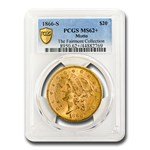 1866-S $20 Liberty Gold Double Eagle MS-62+ PCGS (Motto)