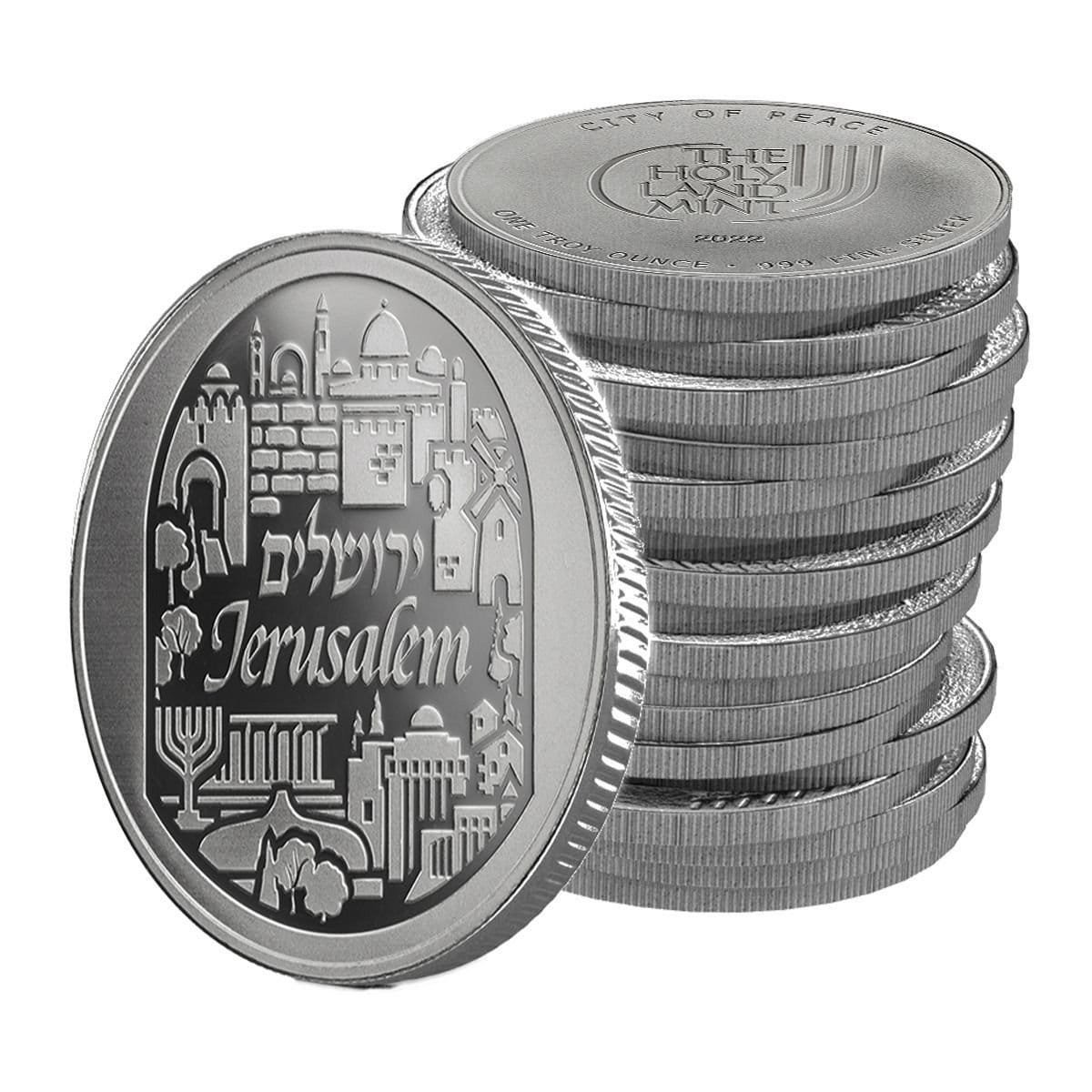 40 x 1 oz. Pure Silver 999. Jerusalem 2022 BU