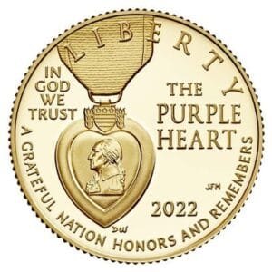 National Purple Heart Hall of Honor 2022 Proof Five-Dollar Gold Coin