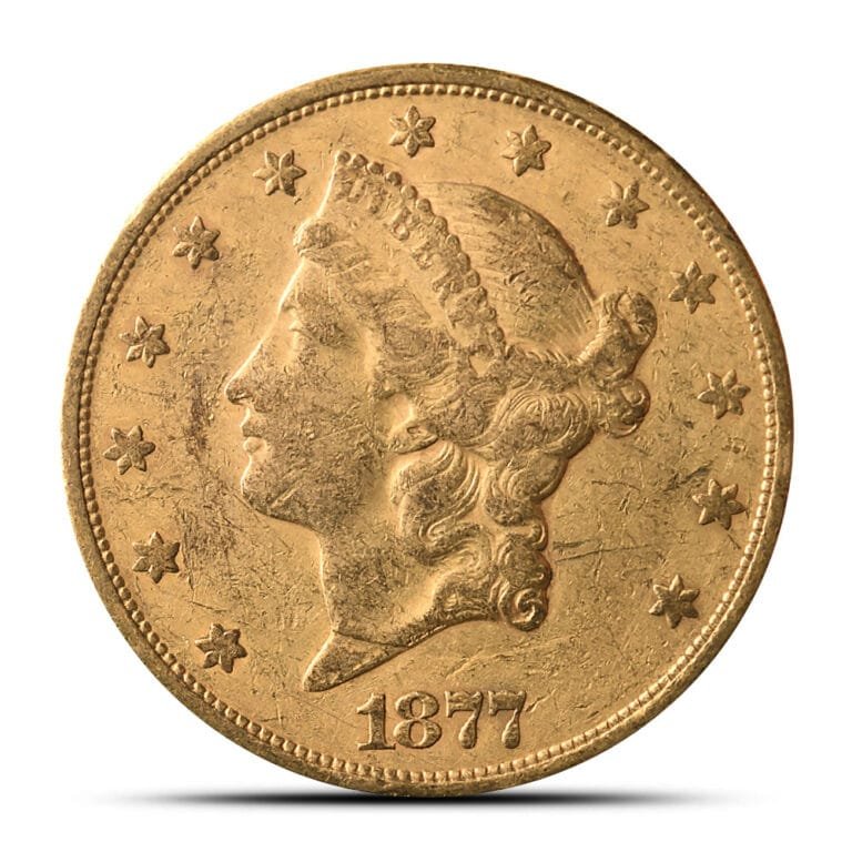 1877-S Pre-33 $20 Liberty Gold Double Eagle Coin (AU)