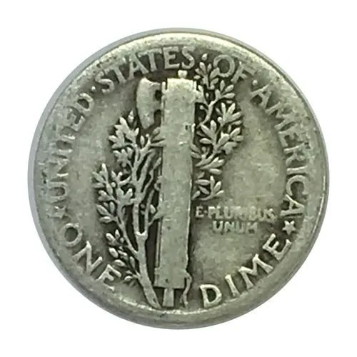 90 silver mercury dime reverse