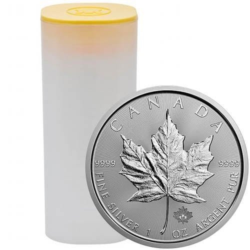 2021 1 oz Canadian Silver Maple Leaf Tube (25 Coins BU)