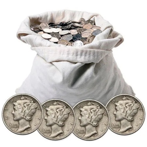 SCMERCDIMES100FV bag with coins