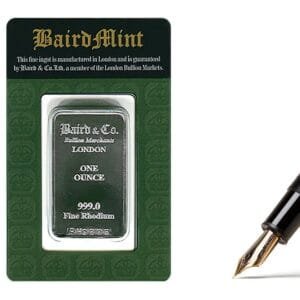 1oz Rhodium Bars Baird&Co