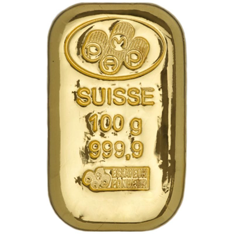 Pamp Suisse 100 gram Gold Cast Bar BEST