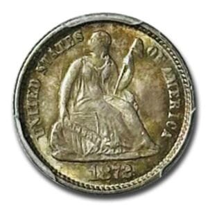 1872 Liberty Seated Half Dime MS-64 PCGS CAC