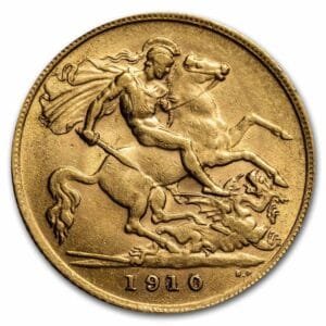 1902-1910 Great Britain Gold Half Sovereign Edward VII BU