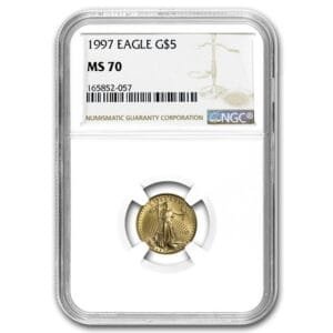 1997 1/10 oz American Gold Eagle MS-70 NGC BEST