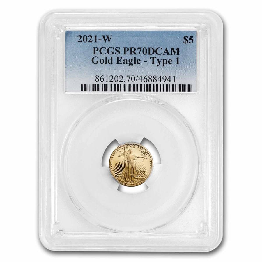 2021-W 1/10 oz Proof Gold Eagle (Type 1) PR-70 PCGS