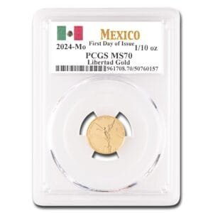 2024 Mexico 1/10 oz Gold Libertad MS-70 PCGS (First Day Issue) BEST