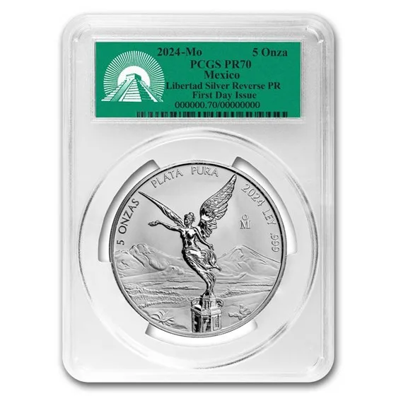 2024 Mexico 5 oz Silver Libertad Reverse Proof PR-70 PCGS (FDI)