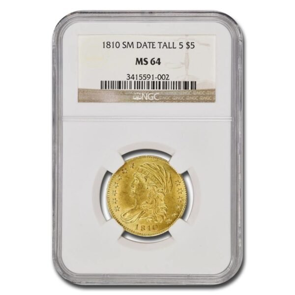 1810 $5 Turban Head Gold Half Eagle MS-64 NGC (Small Date Tall 5)