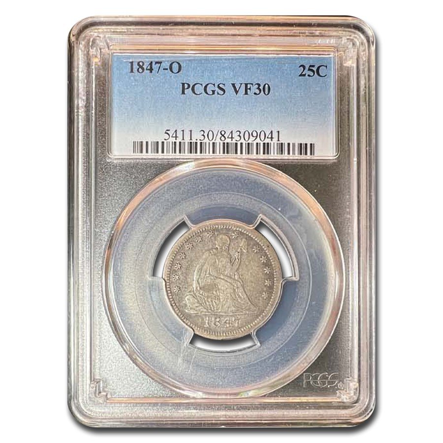 1847-O Liberty Seated Quarter VF-30 PCGS Best