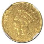 1857-S $3 Gold Princess AU-53 NGC Best