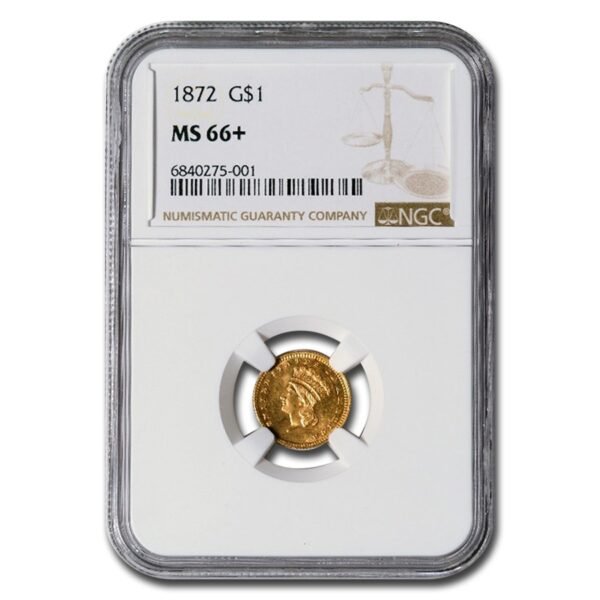 1872 $1 Indian Head Gold MS-66+ NGC Best