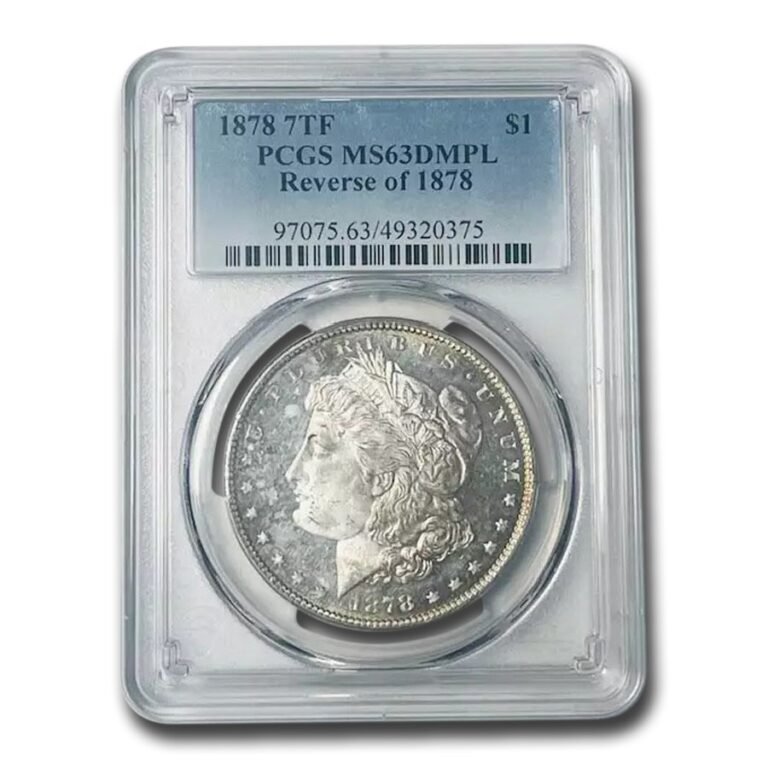 1878 Morgan Dollar 7 TF Rev of 78 MS-63 DMPL PCGS Best