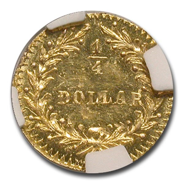 1880/76 Indian Round 25¢ Gold MS-64 NGC (PL, BG-885) Best