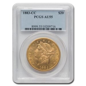 1883-CC $20 Liberty Gold Double Eagle AU-55 PCGS Best