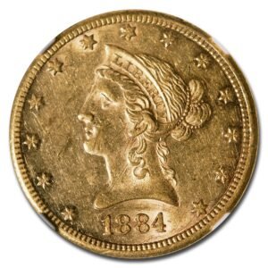 1884-CC $10 Liberty Gold Eagle AU-55 NGC Best