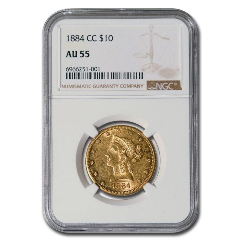 1884-CC $10 Liberty Gold Eagle AU-55 NGC Best