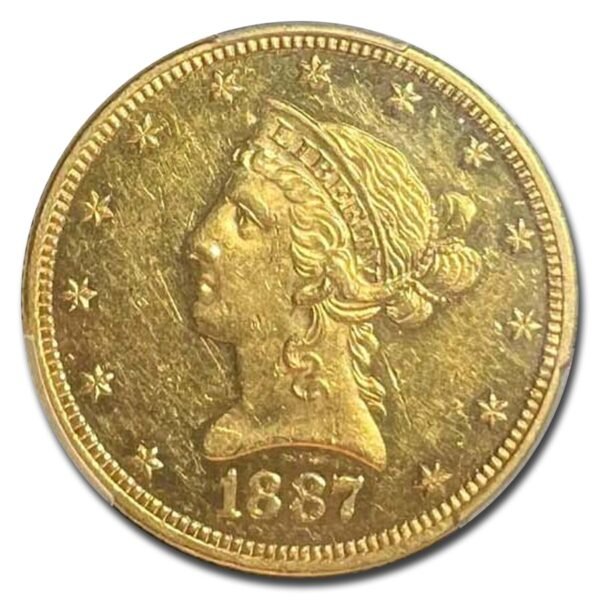 1887 $10 Liberty Gold Eagle PR-61 Cameo PCGS Best