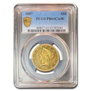 1887 $10 Liberty Gold Eagle PR-61 Cameo PCGS Best