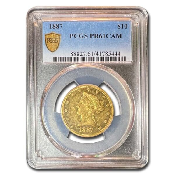 1887 $10 Liberty Gold Eagle PR-61 Cameo PCGS Best