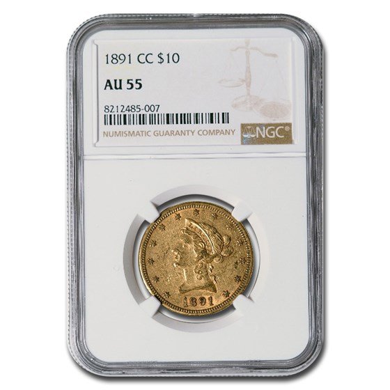 1891-CC $10 Liberty Gold Eagle AU-55 NGC Best