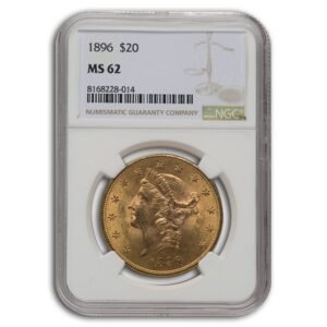 1896 $20 Liberty Gold Double Eagle MS-62 NGC Best