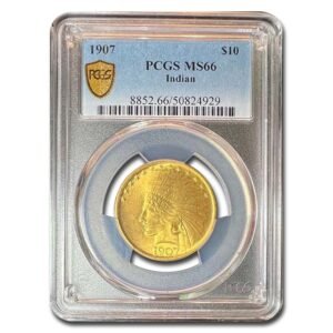 1907 $10 Indian Gold Eagle MS-66 PCGS Best