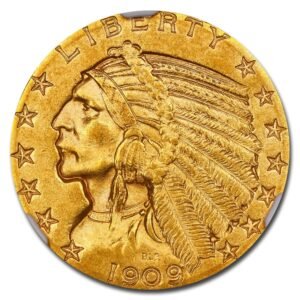 1909-O $5 Gold Indian Half Eagle MS-62 NGC Best