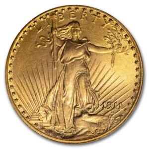 1911-D $20 St Gaudens Gold Double Eagle MS-65 PCGS BEST