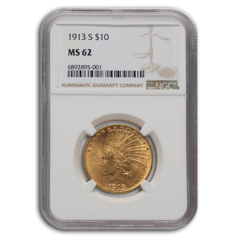 1913-S $10 Indian Gold Eagle MS-62 NGC