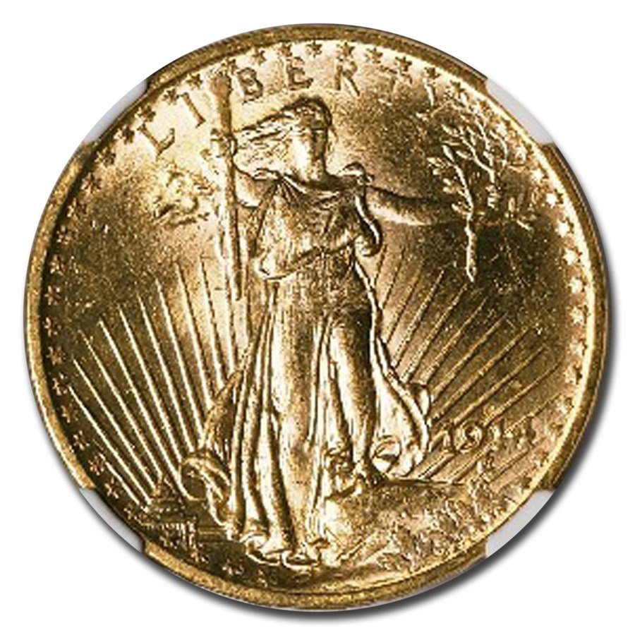 1914-S $20 St Gaudens Gold Double Eagle MS-63 NGC Best