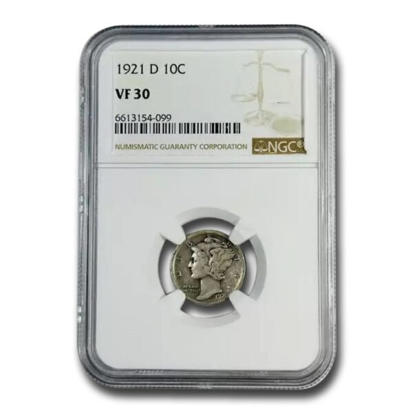 1921-D Mercury Dime VF-30 NGC Best