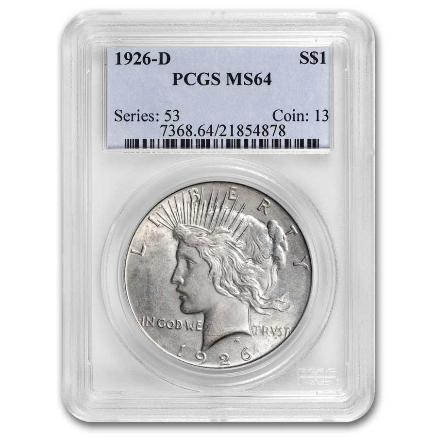 1926-D Peace Dollar MS-64 PCGS Best