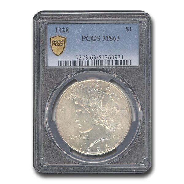 1928 Peace Dollar MS-63 PCGS Best