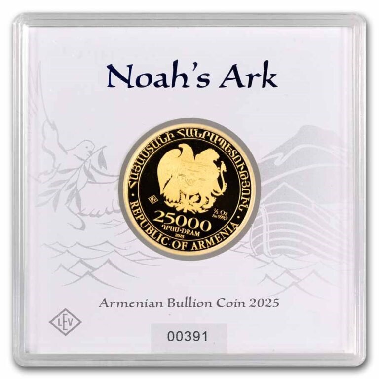 2025 Armenia 1/2 oz Gold 25,000 Dram Noah's Ark BU Best
