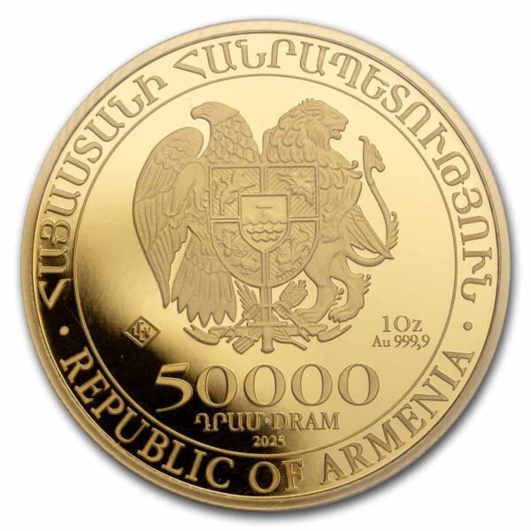 2025 Armenia 1 oz Gold 50,000 Dram Noah's Ark BU Best