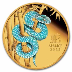 2025 Australia 1 oz Gold Lunar Snake PF (Colorized, Box & COA) Best