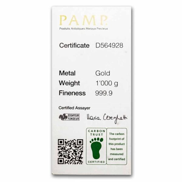 1 kilo Gold Bar - PAMP Suisse