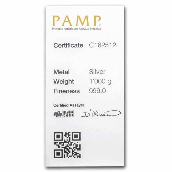 1 Kilo Silver Bar - PAMP Suisse