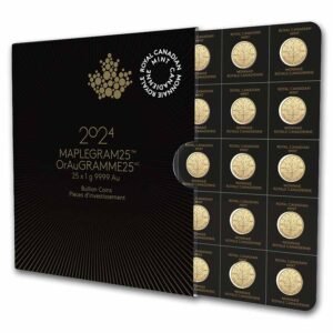 2025 25x 1 gram Gold Maple Leafs 