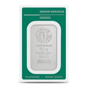 100 Gram Argor Heraeus Platinum Bar