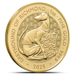 2025 1 oz British Gold Tudor Beasts Greyhound of Richmond Tube