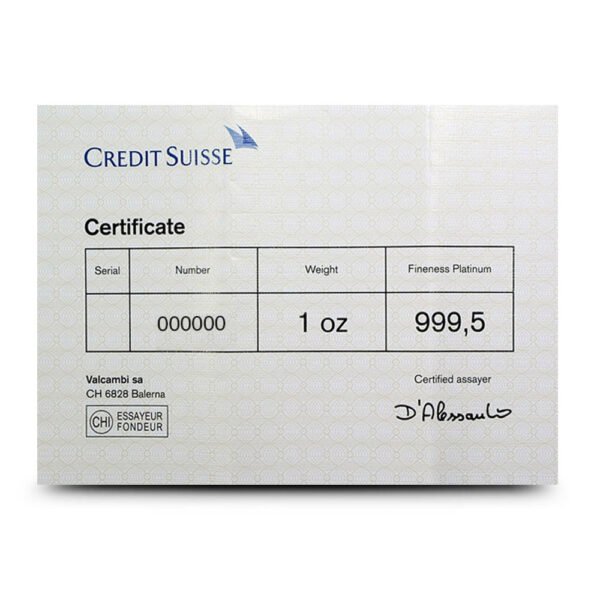 1 oz Credit Suisse Platinum Bar
