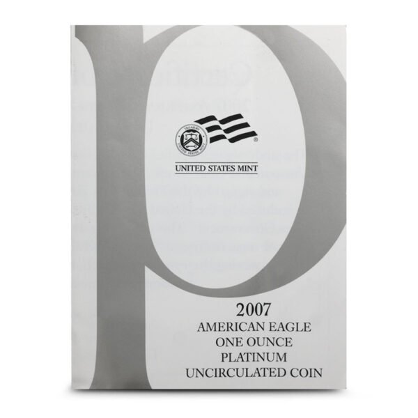 1 oz Burnished American Platinum Eagle