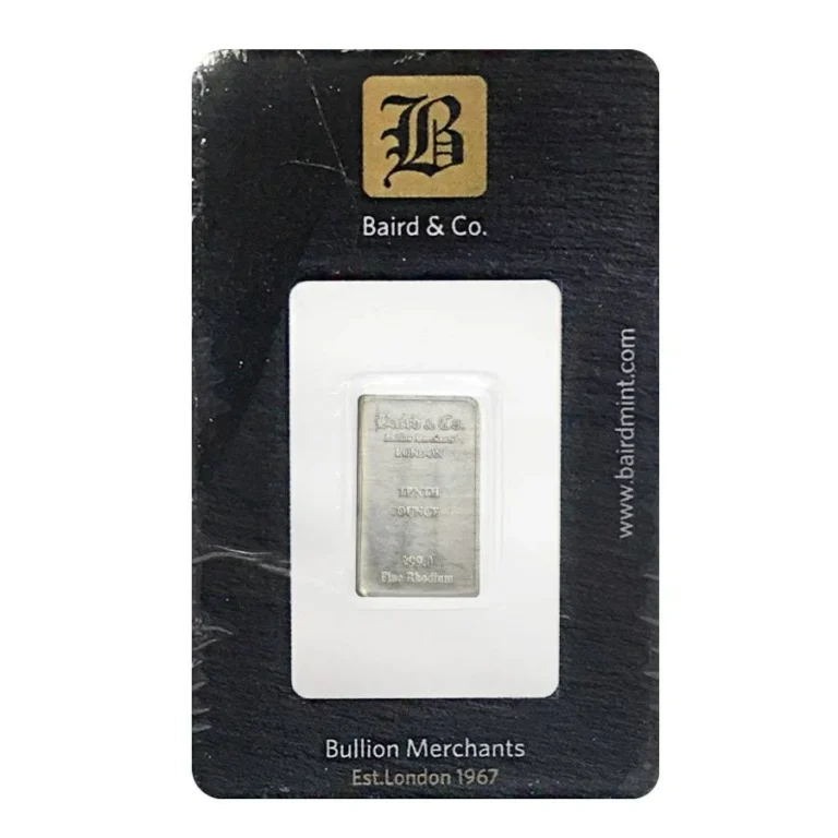 1/10 oz Rhodium Bar